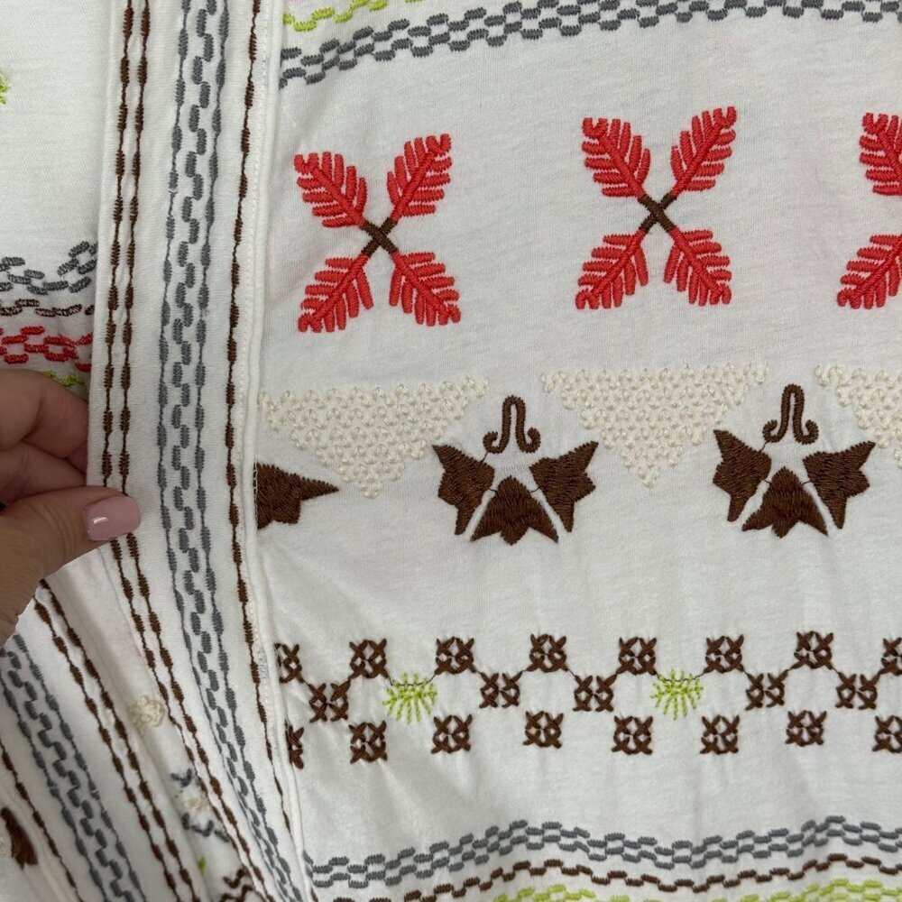 Johnny Was Open Front Cardigan XS Embroidery Southwestern Cotton Multicolor EUC - Picture 3 of 12